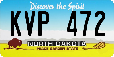 ND license plate KVP472