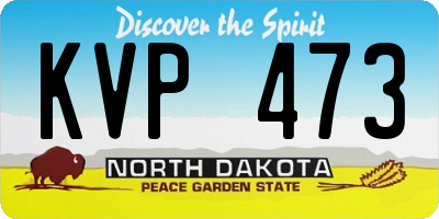 ND license plate KVP473