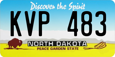 ND license plate KVP483
