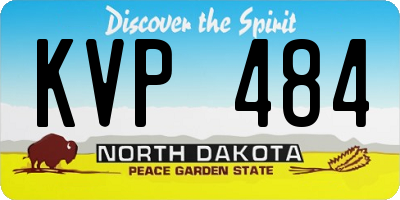 ND license plate KVP484