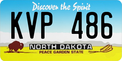 ND license plate KVP486