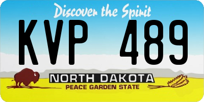 ND license plate KVP489