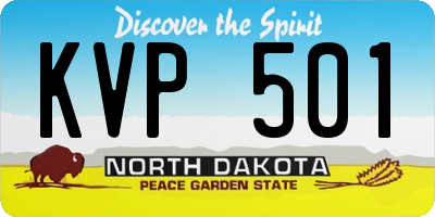ND license plate KVP501