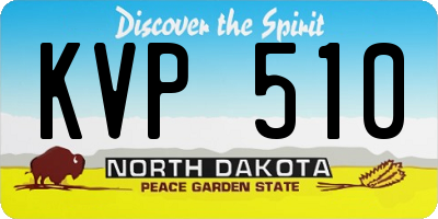 ND license plate KVP510