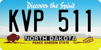 ND license plate KVP511