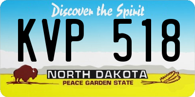 ND license plate KVP518