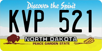 ND license plate KVP521
