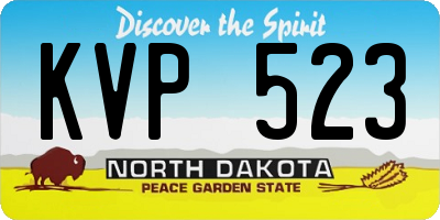 ND license plate KVP523