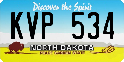 ND license plate KVP534