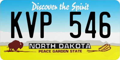 ND license plate KVP546