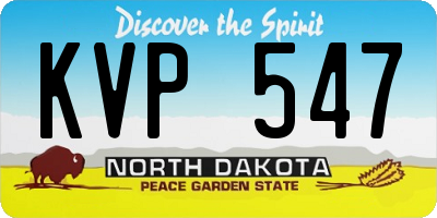 ND license plate KVP547