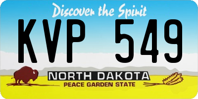 ND license plate KVP549