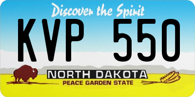 ND license plate KVP550