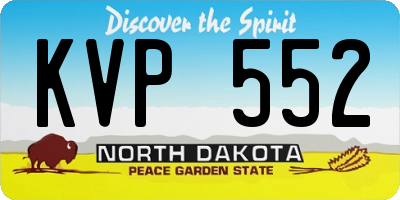 ND license plate KVP552