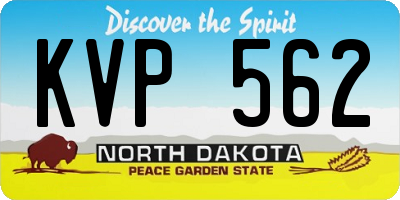 ND license plate KVP562