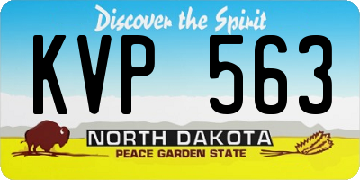ND license plate KVP563