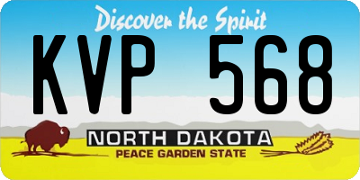 ND license plate KVP568