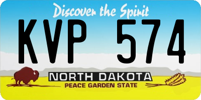 ND license plate KVP574