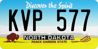 ND license plate KVP577