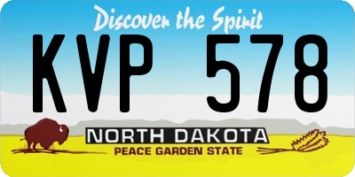 ND license plate KVP578
