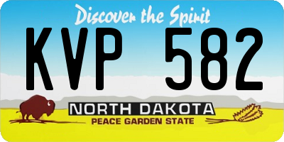 ND license plate KVP582