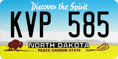 ND license plate KVP585