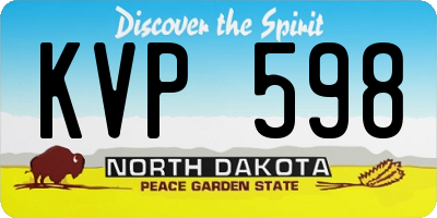 ND license plate KVP598