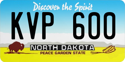 ND license plate KVP600