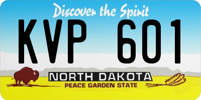 ND license plate KVP601