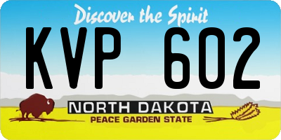 ND license plate KVP602