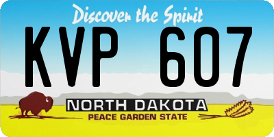 ND license plate KVP607