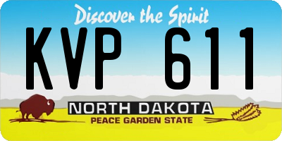 ND license plate KVP611