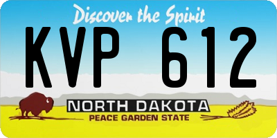 ND license plate KVP612