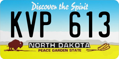 ND license plate KVP613