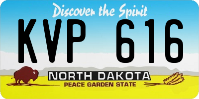 ND license plate KVP616