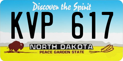 ND license plate KVP617