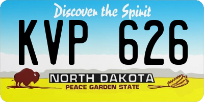 ND license plate KVP626