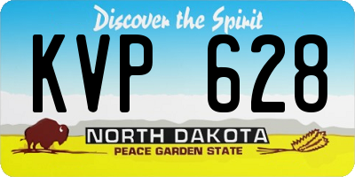 ND license plate KVP628