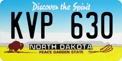 ND license plate KVP630