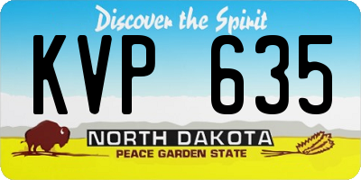 ND license plate KVP635