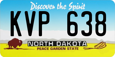 ND license plate KVP638