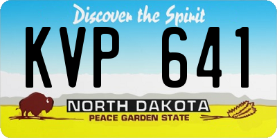 ND license plate KVP641