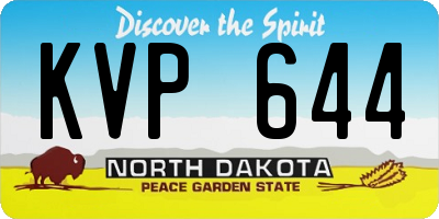 ND license plate KVP644