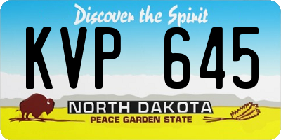 ND license plate KVP645