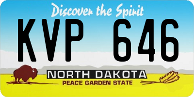 ND license plate KVP646