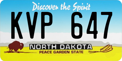 ND license plate KVP647