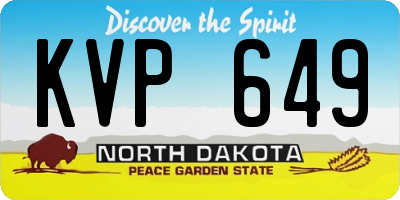 ND license plate KVP649