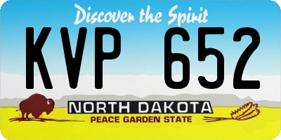 ND license plate KVP652