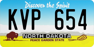 ND license plate KVP654