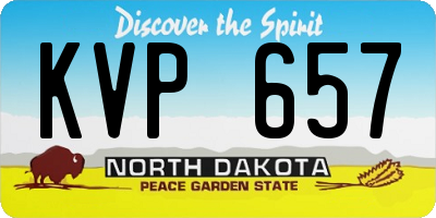 ND license plate KVP657